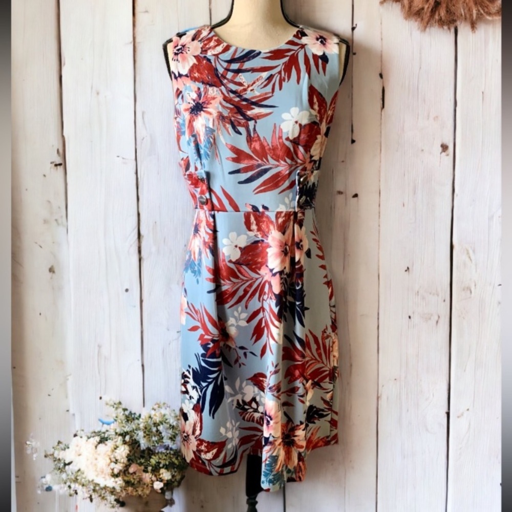 ENFOCUS Studio Blue Floral Sleeveless Dress - Picture 6 of 14